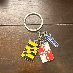Baltimore Keychain with Maryland Flag Charms